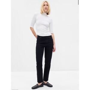 GAP Cheeky Straight High Rise Jeans Absolute Black Relaxed Y2K Womens 24/00